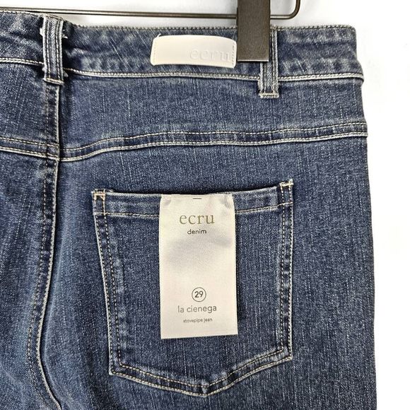 NWT ECRU The La Cienega Straight Leg Crop Medium Wash Stretchy Denim Jeans Sz:29 - Picture 6 of 9